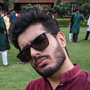 Sahil Sharma in sunglasses, giving a thumbs up